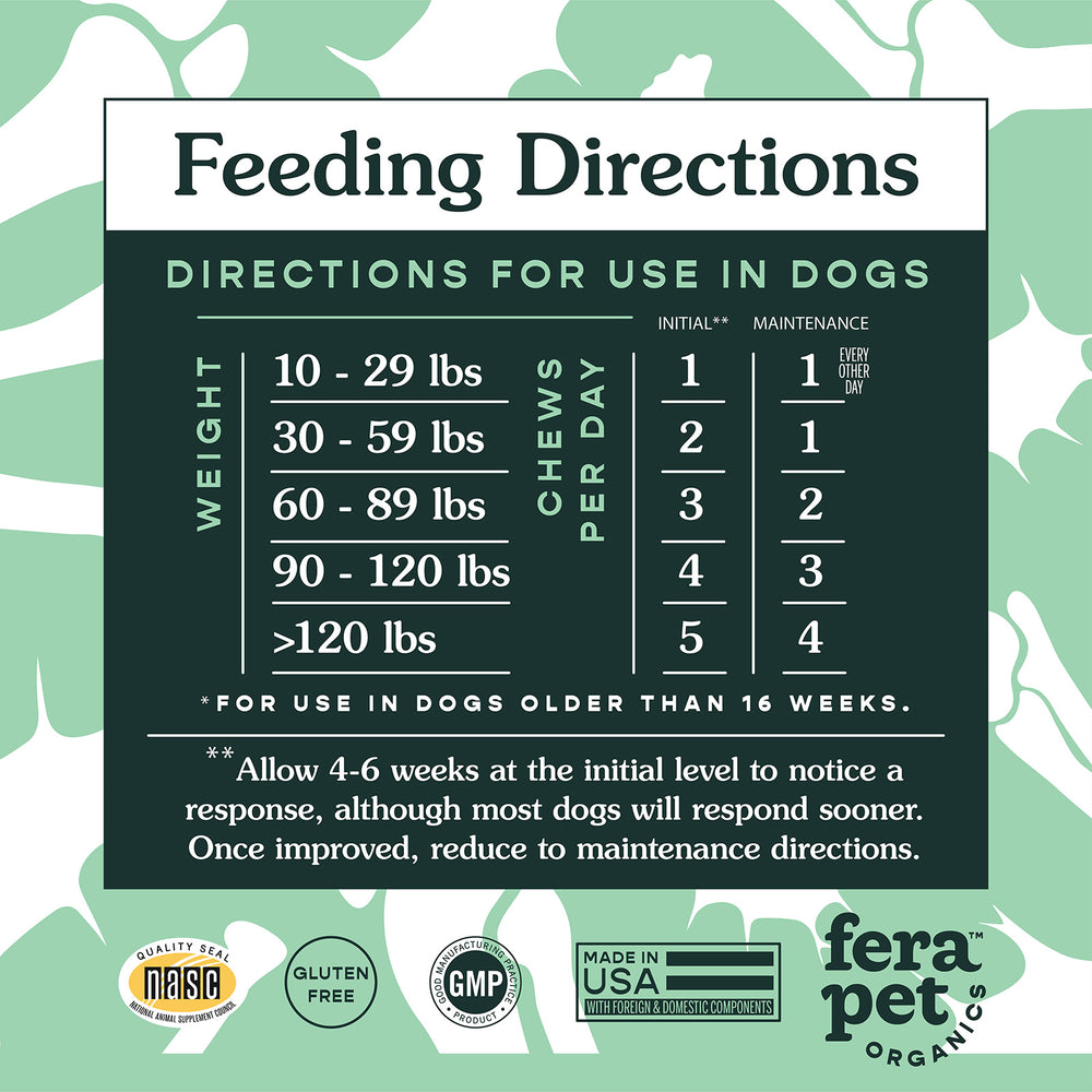 Fera Pet Organics Hip + Joint Supplement for Dogs 90 soft chews